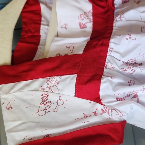 Jacadi Paris White & Red Trim Dress with Bloomers - Picture 6 of 13